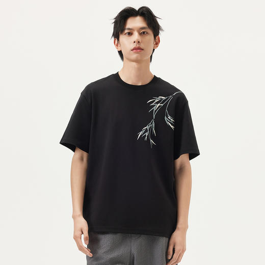 gxg.jeans男装  多色质感印花新中式简约时尚圆领短袖T恤25夏热卖 商品图1