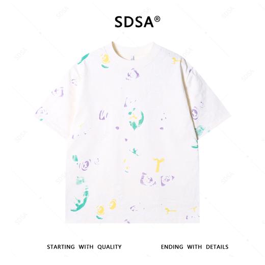 T4286SDSA夏季新款男士痞帅美式扎染印花设计短袖T恤时尚圆领上衣百搭 商品图1