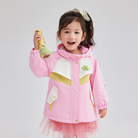 笛莎Deesha 童装女童外套2025冬新款女童甜美撞色连帽外套