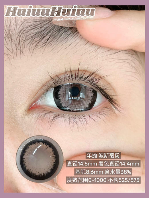 【本店实拍】波斯菊系列-紫色 棕色 蓝色 灰色 粉色 绿色14.5mm 【年抛 度数0-1000度 无525/575 】 商品图2