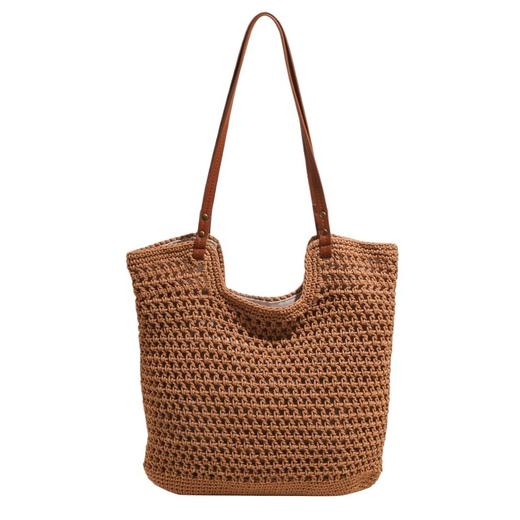 【大小号可选】AIOSC手工棉绳编织包，慵懒风通勤/旅游/海边手工托特包，纯棉绳手工制成，粗布内胆、厚实耐用，顺滑拉链休闲百搭 商品图6