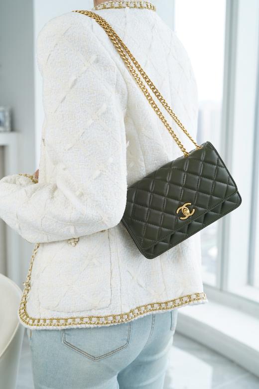 香奈儿 22k 正品皮 小金柱 调节扣woc包（LZ） 商品图7