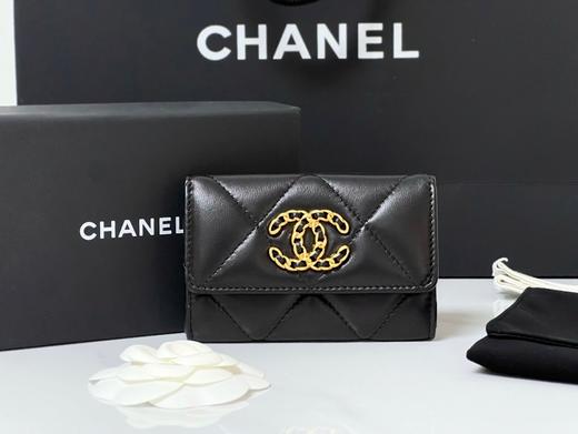 CHANEL香奈儿 19Bag Logo标志 小羊皮 卡套卡包 女款 黑色（LZ） 商品图1
