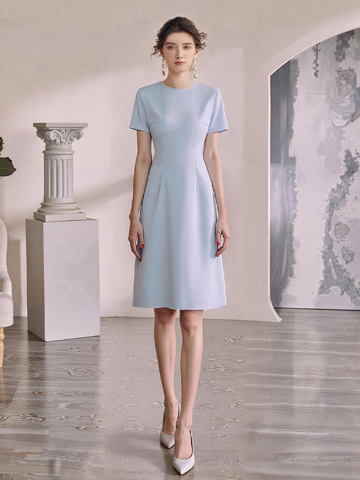 IWY/ 蓝色美容院工作服女高端养生馆名媛气质女神范高级感连衣裙职业装WQ187 商品图0