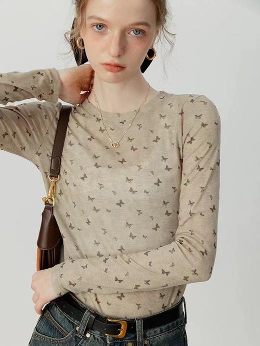 【YW】无忧购“清仓大促”韩系慵懒百搭波点蝴蝶结天丝面膜长袖T恤6610（截单后3-5天发货) 商品图7