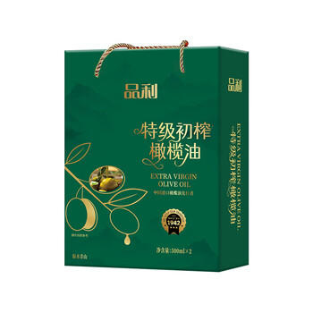 品利特级初榨橄榄油500mlx2瓶装金色礼盒食用油健身西班牙原装进口 /粮油调味 /食用油 /橄榄油 商品图6