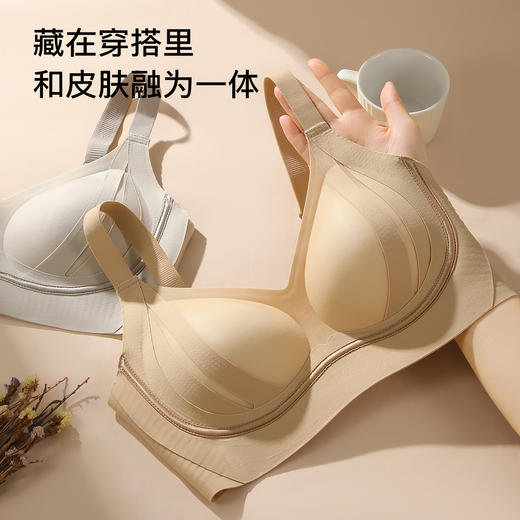 【隐形粉底肤】内衣女反重力提拉聚拢大胸防下垂收副乳无钢圈文胸月音知梦 商品图4