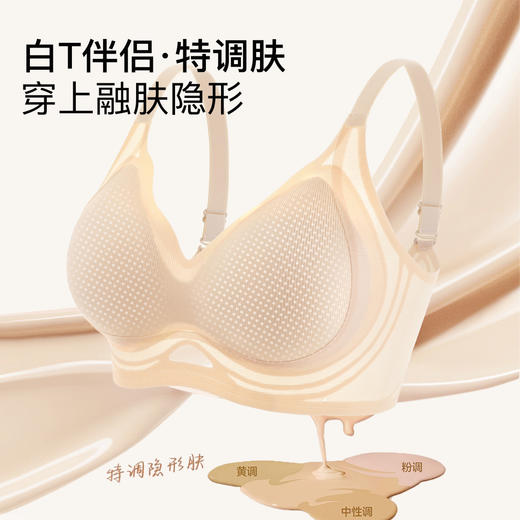【隐形粉底肤】内衣女白T内搭不透无痕提拉冰丝透气无钢圈文胸罩一岸流年 商品图2