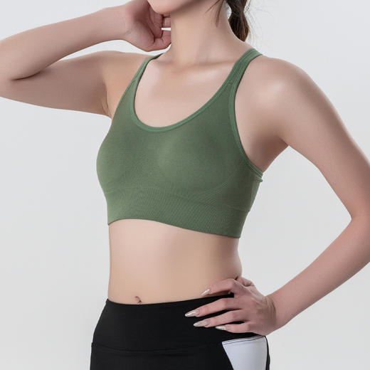 Gymicon能量符号 中强度跑步防震运动内衣女一体式固定胸垫细肩带交叉运动美背文胸YAWX2538 商品图1