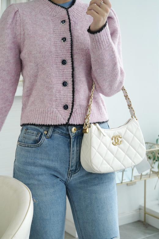 香奈儿 23K19 hoho 腋下包 大号/小号 白色（LZ） 商品图5