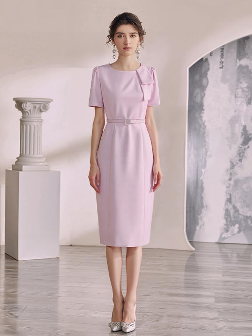 IWY/气质名媛高端精致职业装粉色连衣裙轻奢高级感美容院工作服WQ201 商品图0