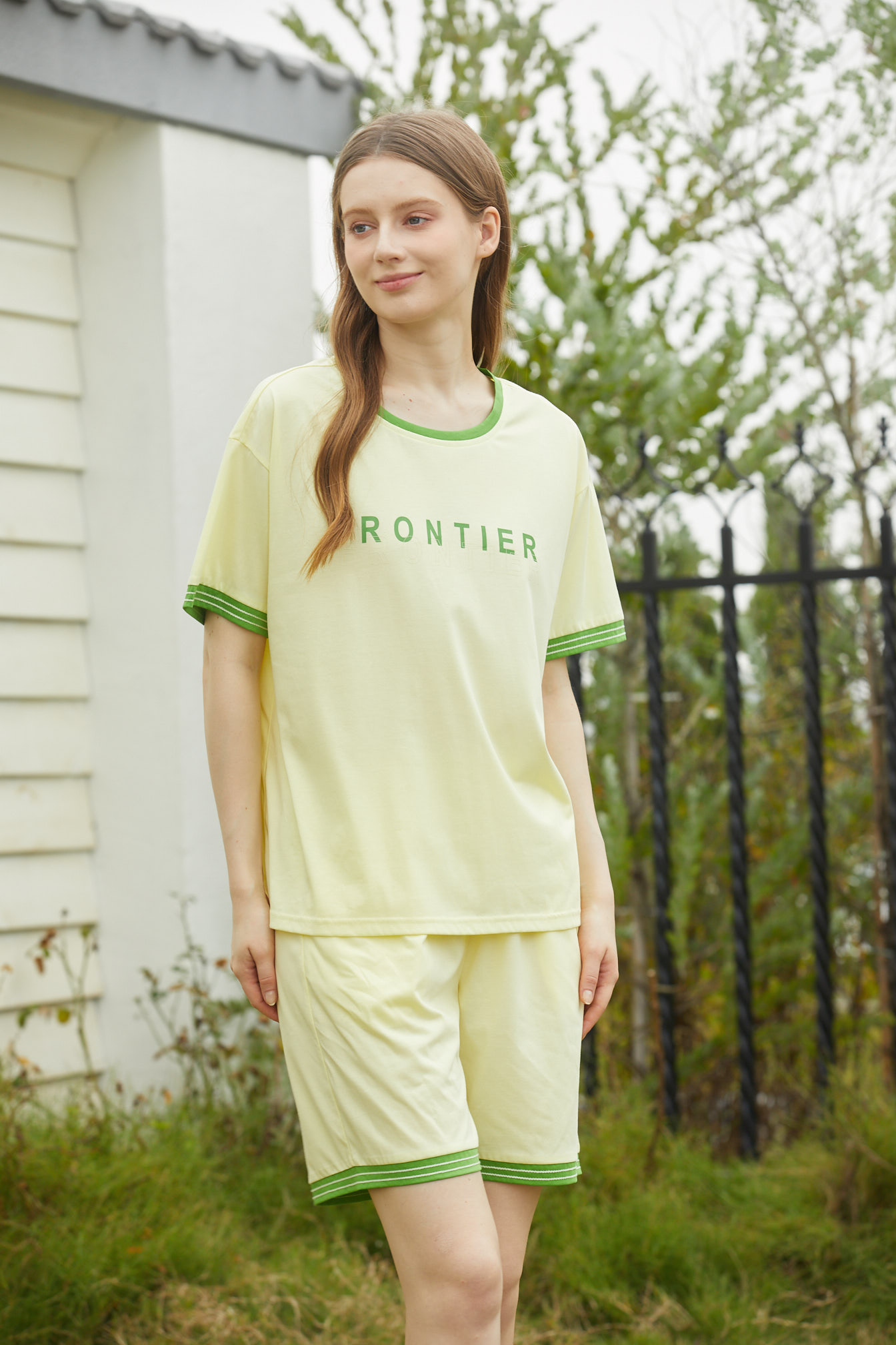 【满2件/99元】【秀黛】女撞色休闲短袖套装女士夏季睡衣家居服L2551054T【门店同款】【如遇缺货自动退款，介意勿拍】