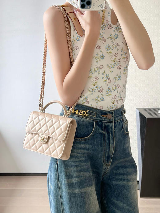 香奈儿 25P春夏 多功能背包杏色（LZ） 商品图5