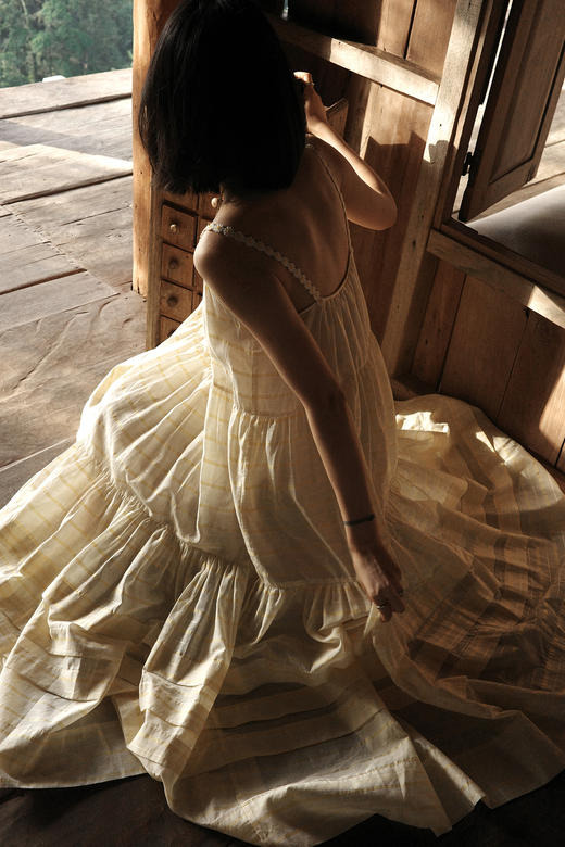 “小雏菊”真丝棉色织-超大幅摆裙 商品图9