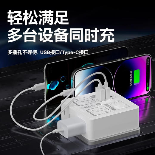 【一孔变多孔 实用颜值高】HOKIDO多功能转接插座2个 商品图1