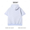 T4248SDSA夏季新款男士痞帅撞色半纽扣连帽短袖T恤简约百搭休闲上衣 商品缩略图5