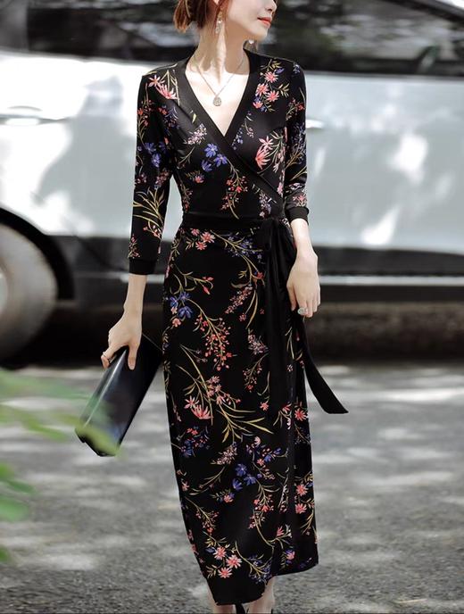 DVF新款花色桃之妖妖一片式裹身裙 商品图1