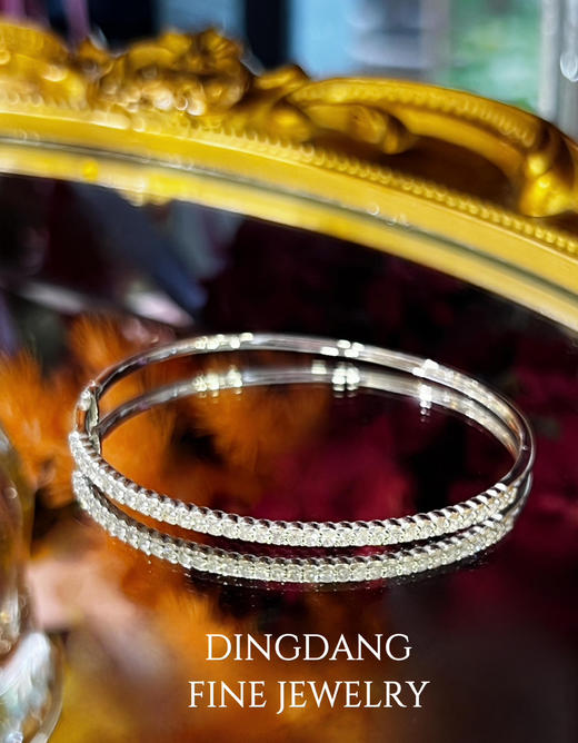 日常的高级感排钻18k白金手镯  d0.772ct 商品图0