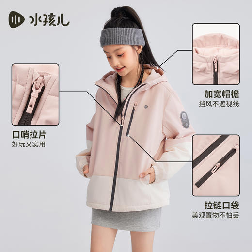水孩儿童装儿童外套加绒2025秋冬装新品男女童厚风衣拒水防油上衣 商品图5