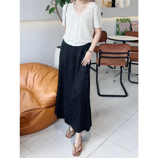 2507406   亚麻混纺 提花A字 长裙 国风气质 商品图5