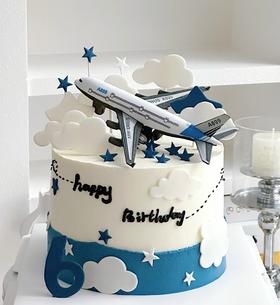 【优品系列】---【冲上云霄】飞机主题、送男孩子、男士生日蛋糕