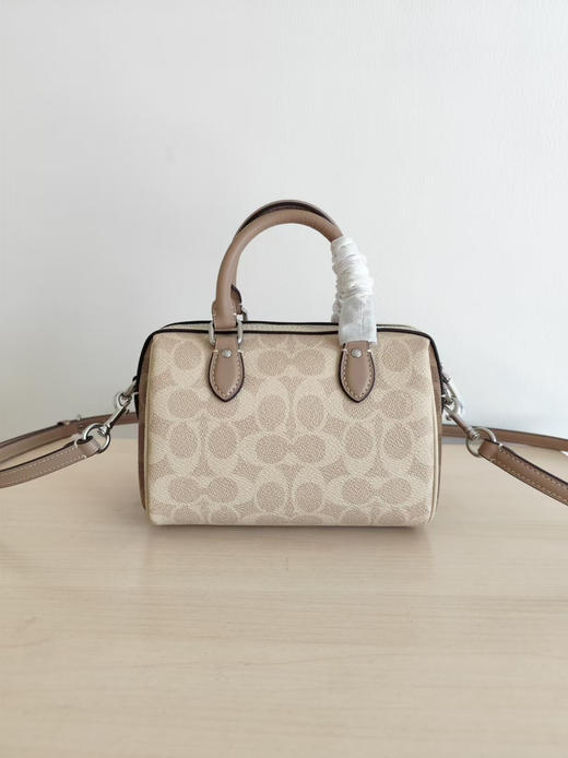 COACH蔻驰可拆卸肩带 PVC 波士顿包单肩斜挎手提包 小号 女款 奶茶色（CB） 商品图1