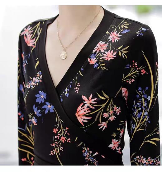 DVF新款花色桃之妖妖一片式裹身裙 商品图6