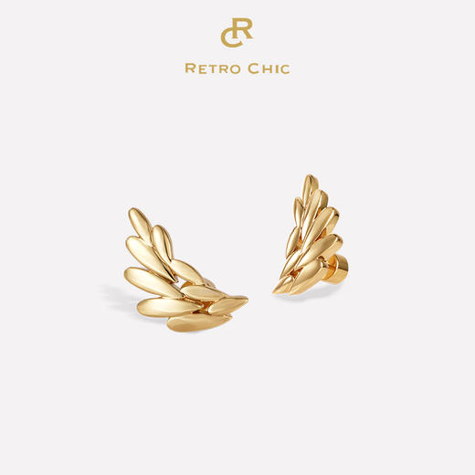 Retro Chic意大利复古时尚首饰 金/银色麦穗耳钉 商品图0