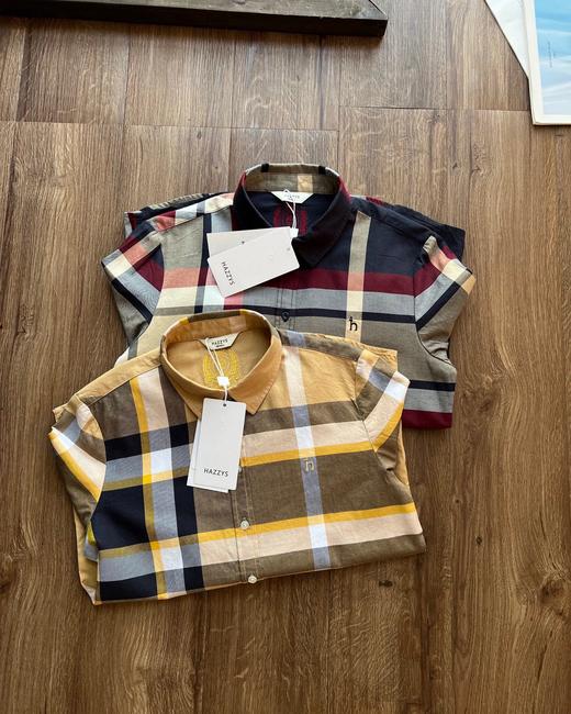 Hazzys哈吉斯长袖衬衫上衣女春秋新品舒适时尚设计感格纹衬衣！ 商品图0