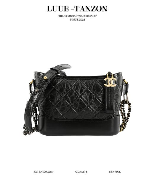 香奈儿-GABRIELLE 经典流浪包 正品皮 黑色 双尺寸（LZ） 商品图0