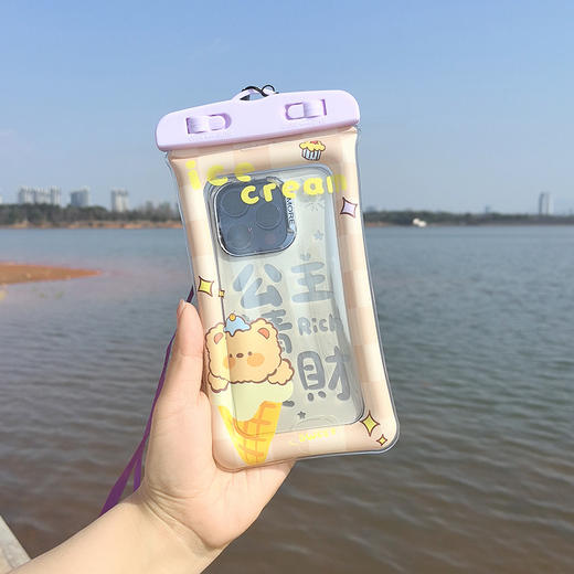 【超值19.9任选3个！包邮到家！】2025简约可爱卡通手机防水袋 气囊可触屏保护套 漂流游泳手机袋-QA 商品图4