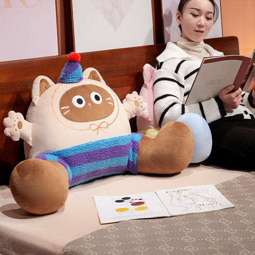 自然醒小手大开趣味拥抱式床头腰靠床头软包大靠背枕头午睡久坐ins抱枕可拆洗QYL 商品图11