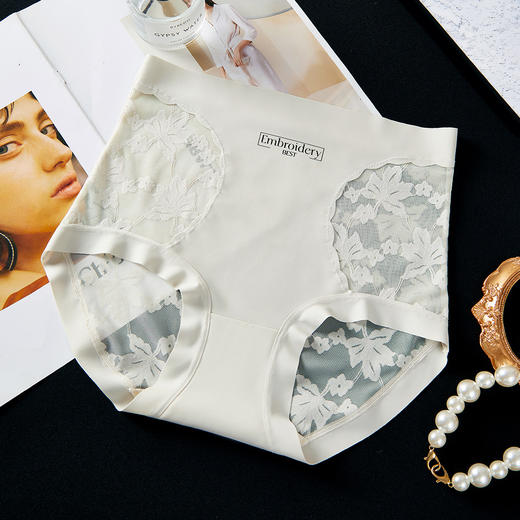 【福利价！69.9抢3件！】新款轻奢法式蕾丝纯欲性感内裤  加长档7A抑菌收腹高腰蕾丝内裤 商品图9