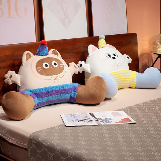 自然醒小手大开趣味拥抱式床头腰靠床头软包大靠背枕头午睡久坐ins抱枕可拆洗QYL 商品图10