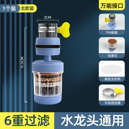 【拍一发11❗厨房水龙头过滤器】升级版纳米级99%通用，六重过滤净化水质，轻松拆洗可替换滤芯，家用净水器水龙头万向防溅接头延伸旋转水嘴神器QQ 商品图5