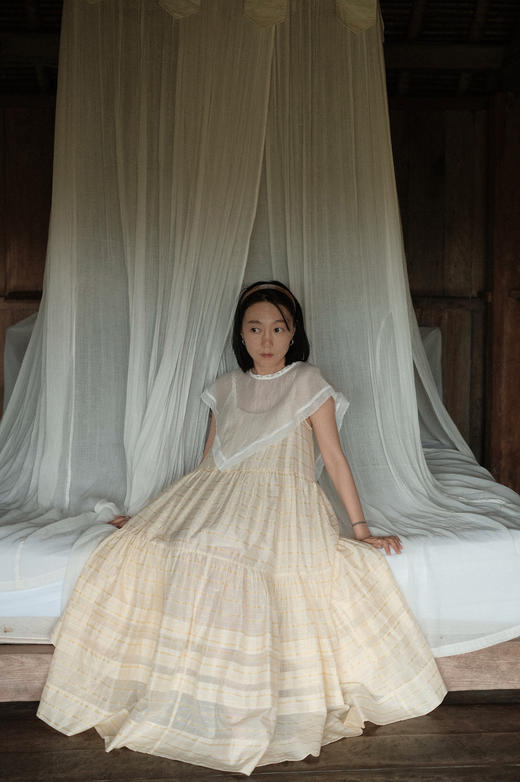 “小雏菊”真丝棉色织-超大幅摆裙 商品图12