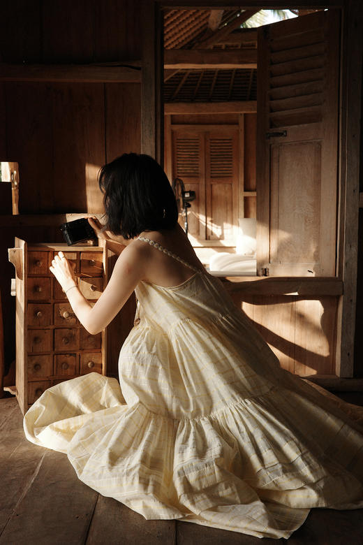 “小雏菊”真丝棉色织-超大幅摆裙 商品图3