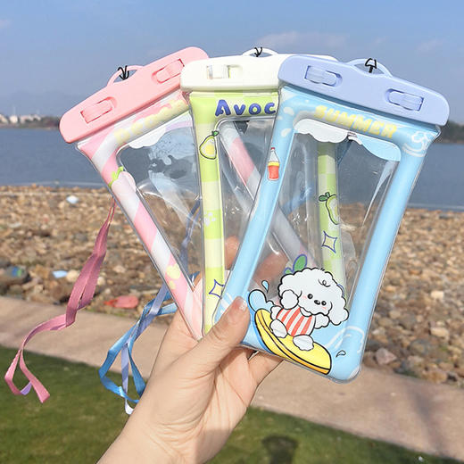 【超值19.9任选3个！包邮到家！】2025简约可爱卡通手机防水袋 气囊可触屏保护套 漂流游泳手机袋-QA 商品图1