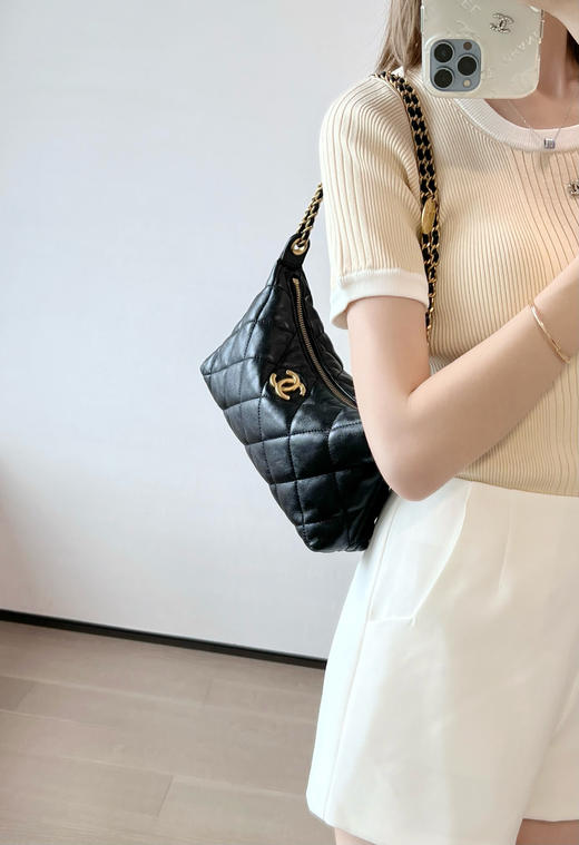 香奈儿 春夏 金币链条饺子包 黑色（LZ） 商品图10