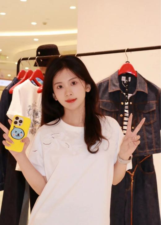 品牌正品立体刺绣镂空纯棉气质白T 商品图5