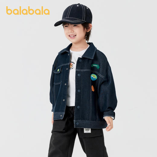 巴拉巴拉童装儿童外套仿牛仔夹克男童秋装宽松洋气可爱上衣小童潮 商品图0
