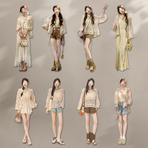 裁缝学苑AH36法式绣花蕾丝小衫系带短裤套装纸样女装上衣两件套样板 商品图2