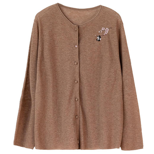 牧衣游原创 手绣棉麻混纺薄毛织外套柔软舒爽百搭开衫 编织时光 商品图4