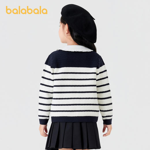 巴拉巴拉童装儿童毛衣小香风针织衫女童秋装条纹开衫外套时髦洋气★ 商品图2