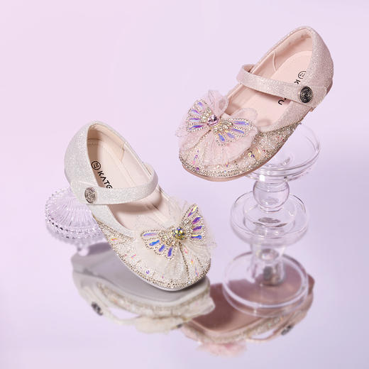 卡特兔女童公主鞋2025秋季新品闪灯鞋水晶软底女孩礼服鞋演出鞋 商品图2