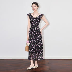 「高货wl」全新升级【铂金会员321/天猫429/差价108】(90028)洛诗琳法式浪漫印花裙2025夏季设计感收腰显瘦连衣裙女