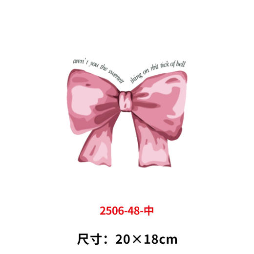 蝴蝶结烫画印花贴新款衣服DIY装饰贴白墨电熨斗烫画 商品图3