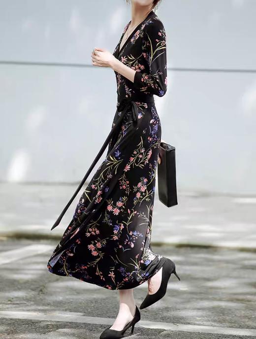 DVF新款花色桃之妖妖一片式裹身裙 商品图3