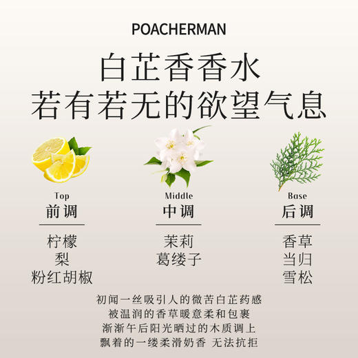 柏世曼130白芷香香水 清冷花香调持久留香药感小众男女士淡雅香氛 商品图3