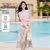【07/23新品】熙世界夏日巨好看的套装女2025新款扭结马甲T恤碎花半身裙两件套 商品缩略图0